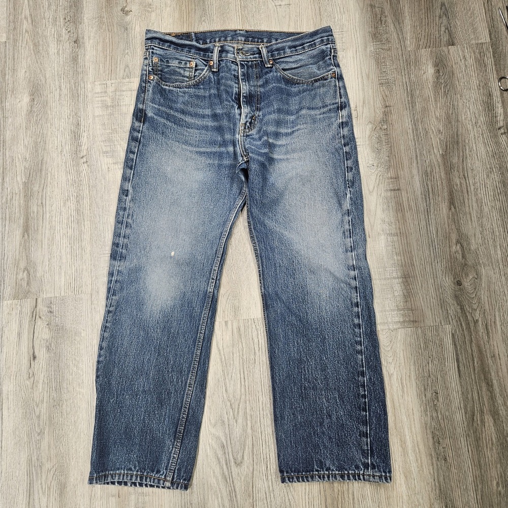 Levi's 505 Classic Relaxed Fit Straight Mid Rise Blue Men's Jeans Size 34x29